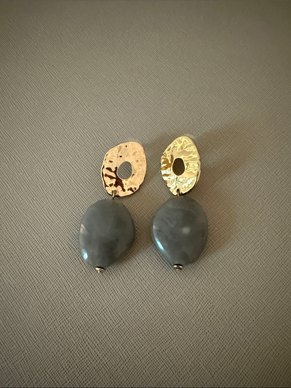 Gold and Gray Statement Earrings